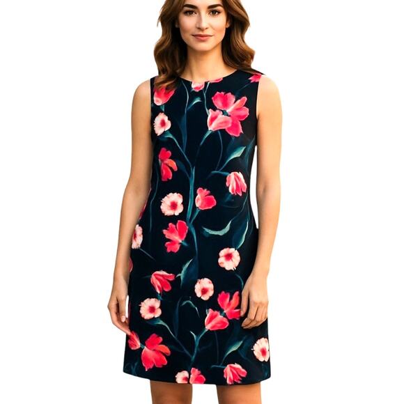 Tommy Hilfiger Dresses & Skirts - Tommy Hilfiger 12 Black Floral Women's Sleeveless Sun Dress Miss Size Large L